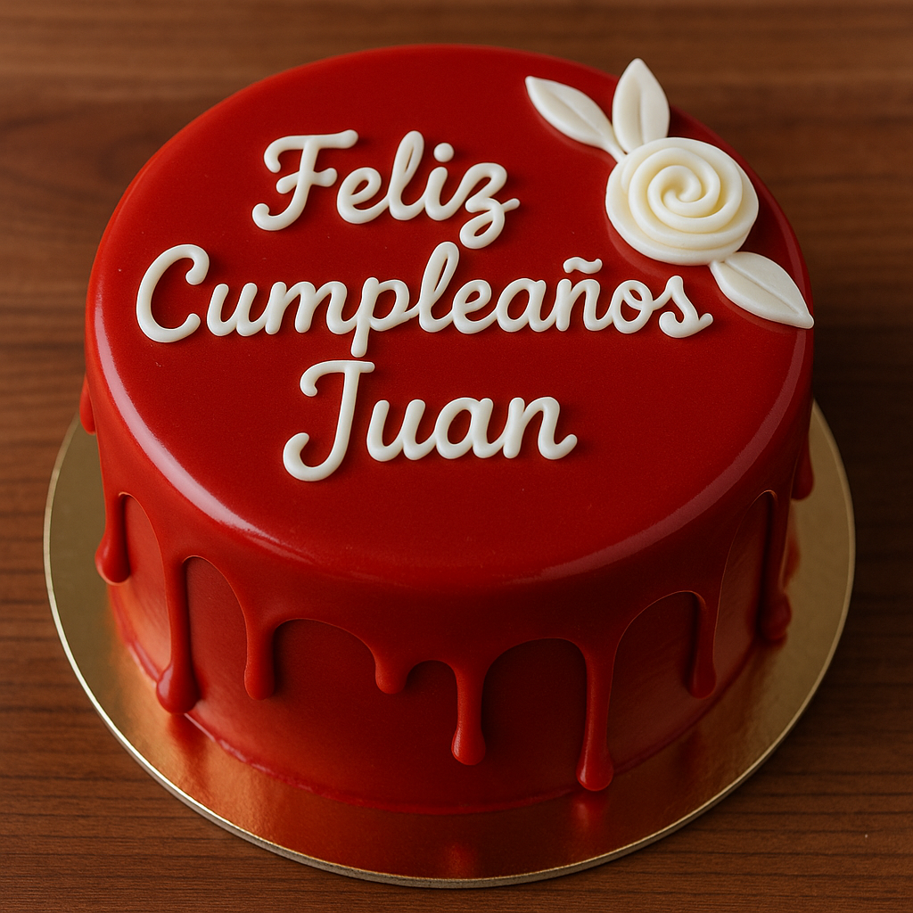 Torta Roja con Rosa